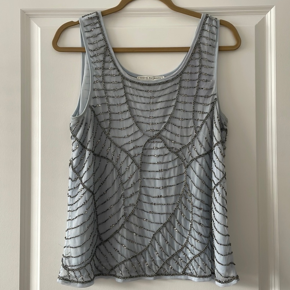 Sequin light blue top